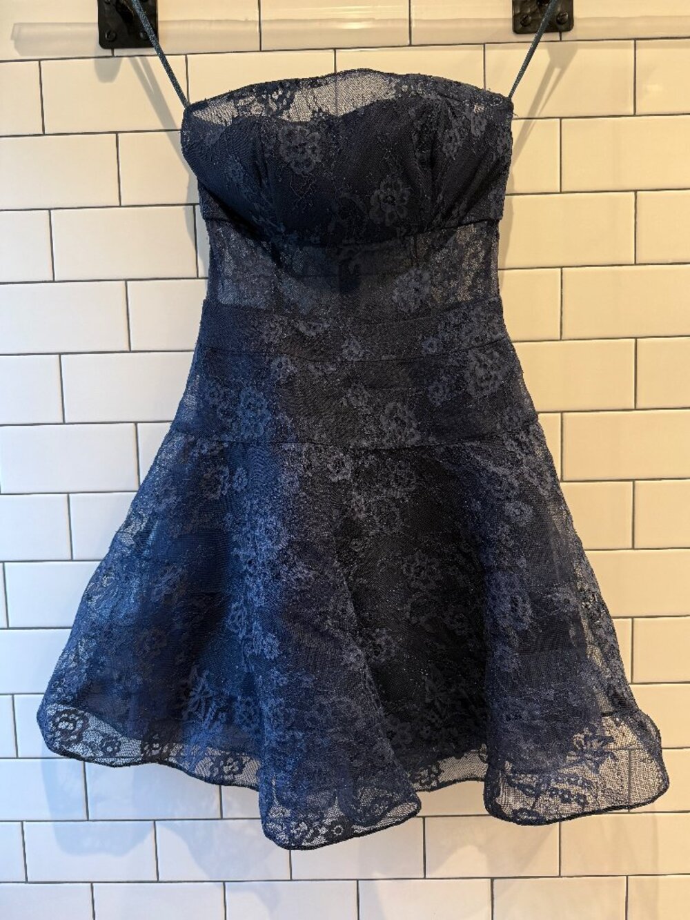 Navy Blue lace Mini Dress